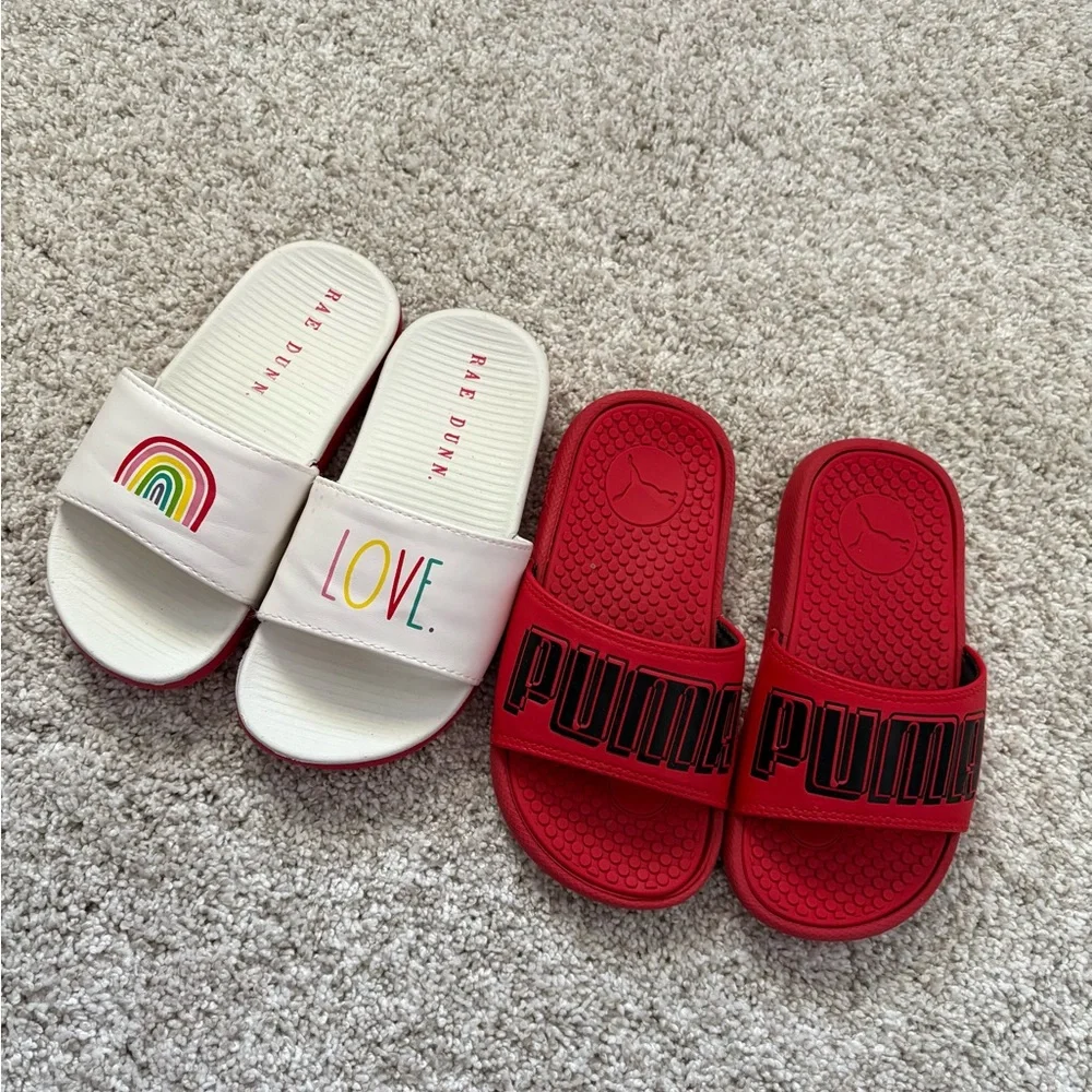 PUMA and RAE DUNN Kids' toddler boy girl Slide Sandals size 11-13 bundle 2 pairs